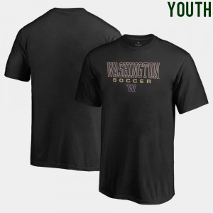 Black Soccer Fanatics University of Washington T-Shirt For Kids True Sport