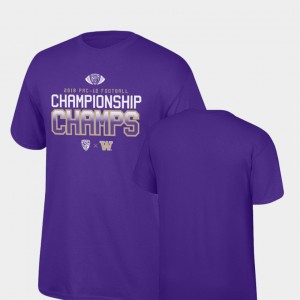 2018 PAC-12 Football Champions Youth(Kids) Purple Locker Room Top of the World University of Washington T-Shirt